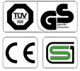 Обязательные сертификаты: европейский CE, немецкий GS TUV, японский SG